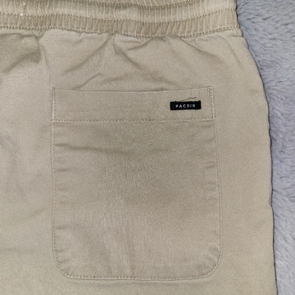 Pacsun Volley 6 Inch Shorts Size Medium Khaki Pull On Drawstring - Picture 12 of 16
